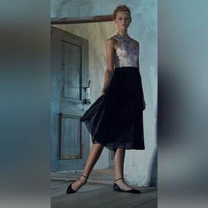 Anthropologie Nomad By Morgan Carper Art Deco Pleated Midi, VGUC, Size 6